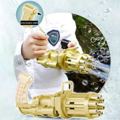 Electric Automatic Gatling Bubble Gun for Children Outdoor Toys