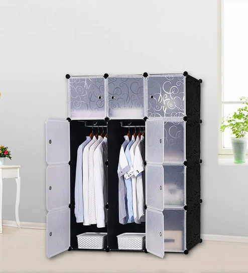 Flower Design Portable Plastic Wardrobe