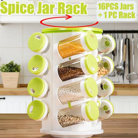 16 PCS Tree Shape Rotatable Spice Rack