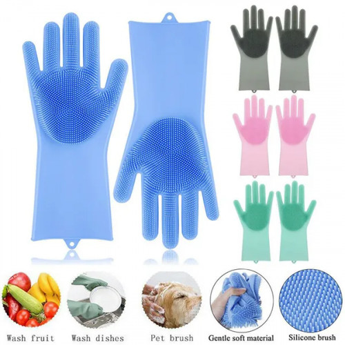 Wonderlife Magic Silicone Rubber Dish Wash Gloves