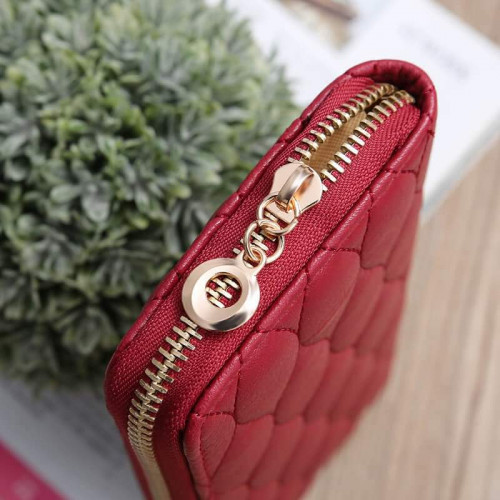 Simple Solid Color Women's Long Wallet Large-capacity Zipper Clutch Bag