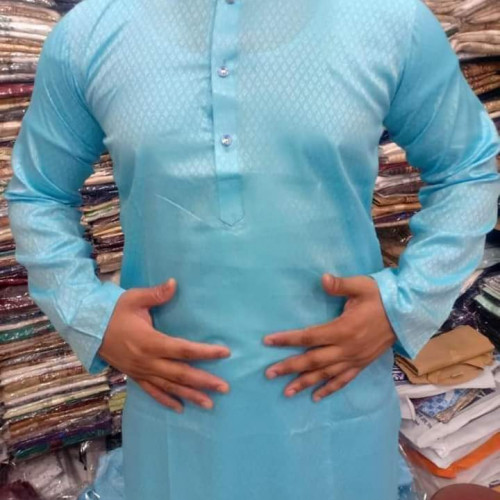 Sky Blue Casual Men Panjabi 