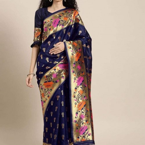 Latest & Exclusive Luxury Stylish Glorious Design Silk Saree with gorgeous Blouse Piece for woman