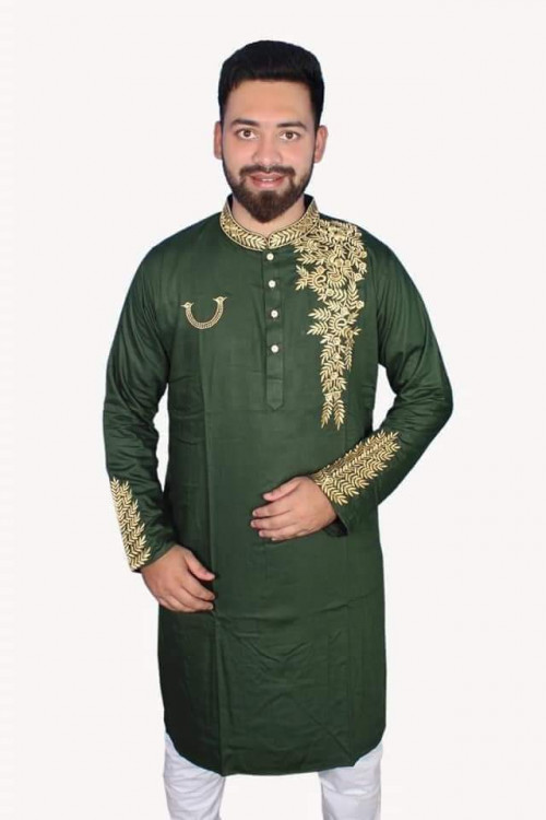 Slim Fit Cotton Panjabi for Men's 