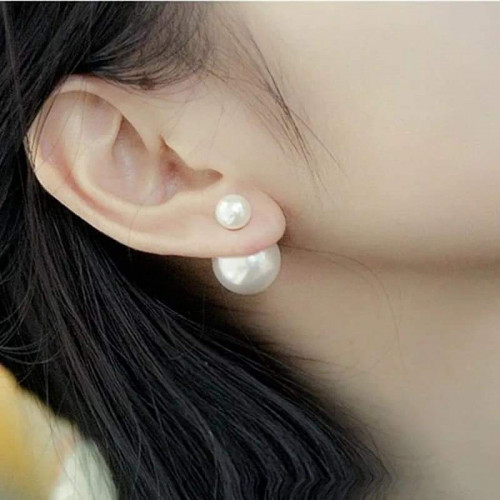 Korean Fashion Temperament Pearl Earrings Size Double-sided Pearl Earrings All-match