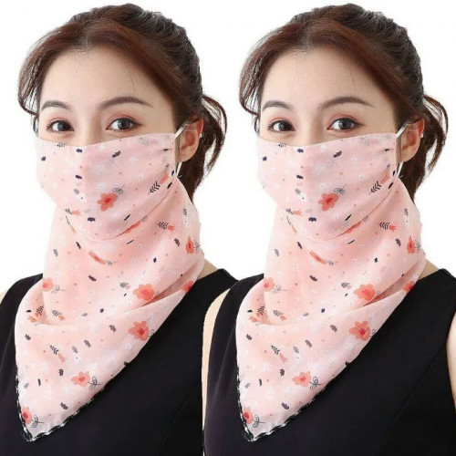 Women Print neck silk scarf