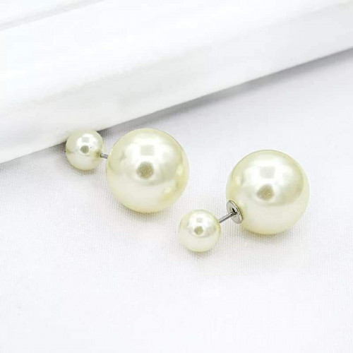 Korean Fashion Temperament Pearl Earrings Size Double-sided Pearl Earrings All-match