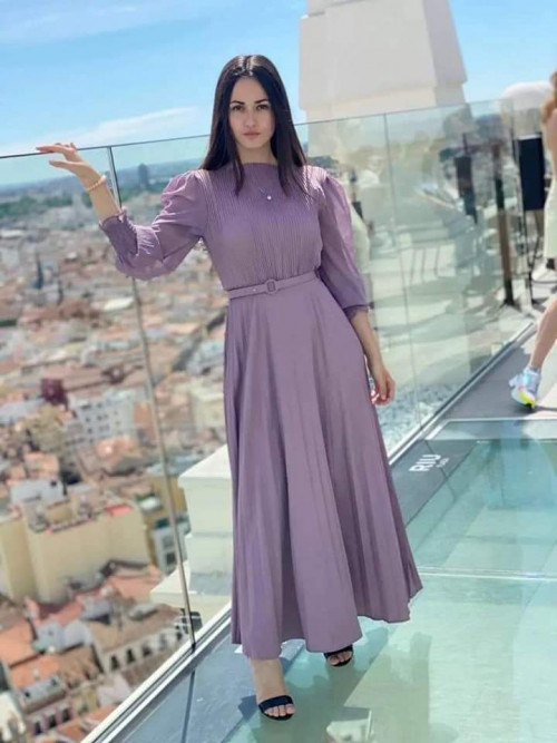 Spring Summer Elegant Korean Pleated Dress