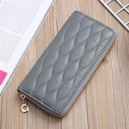 Simple Solid Color Women's Long Wallet Large-capacity Zipper Clutch Bag