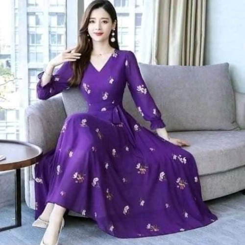 Summer Women Chiffon Dress Long Elegant Print Floral Party Dresses