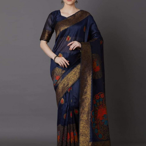 Latest & Exclusive Luxury Stylish Glorious Design Silk Saree with gorgeous Blouse Piece for woman