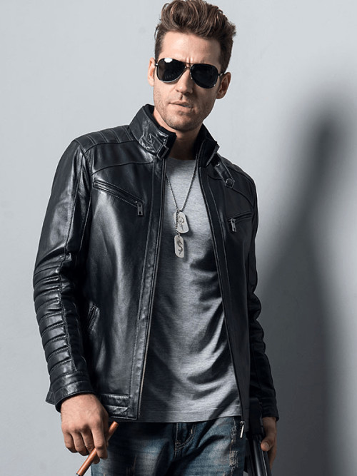  Biker Top Model Genuine Leather Jacket