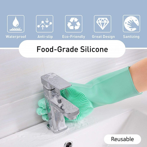 Wonderlife Magic Silicone Rubber Dish Wash Gloves