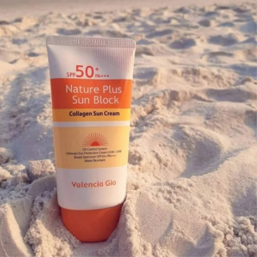Sunscreen Valencia Gio Nature Plus Sun Block Collagen Sun Cream SPF 50+ - 70ml