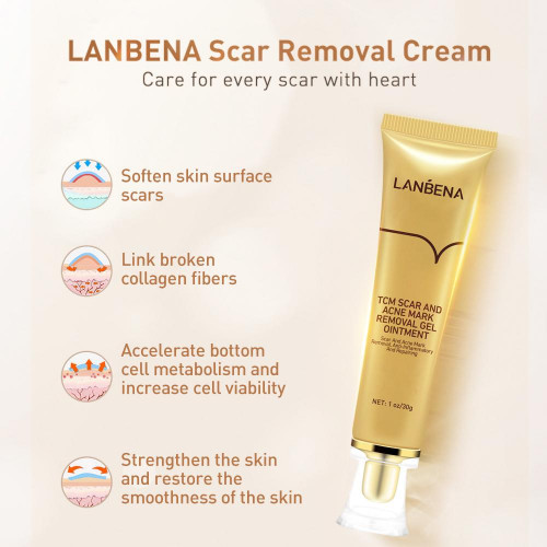 LANBENA Acne Scar Removal Cream Skin Repair Face Cream & Serum Acne Spots Acne Treatment Blackhead Whitening Cream Stretch Marks 30ml