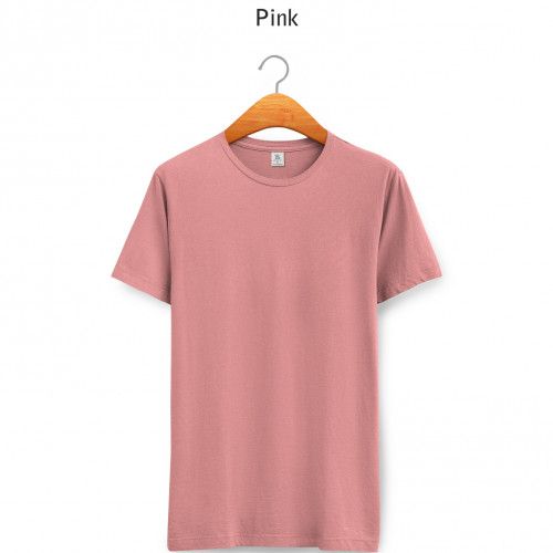 Round Half Sleeve Men Plain T-Shirts, 