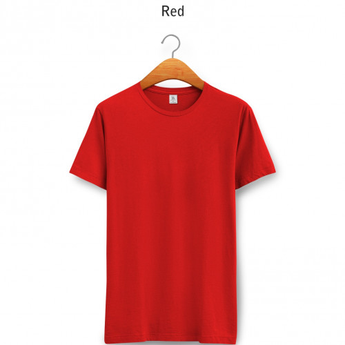 Round Half Sleeve Men Plain T-Shirts, 