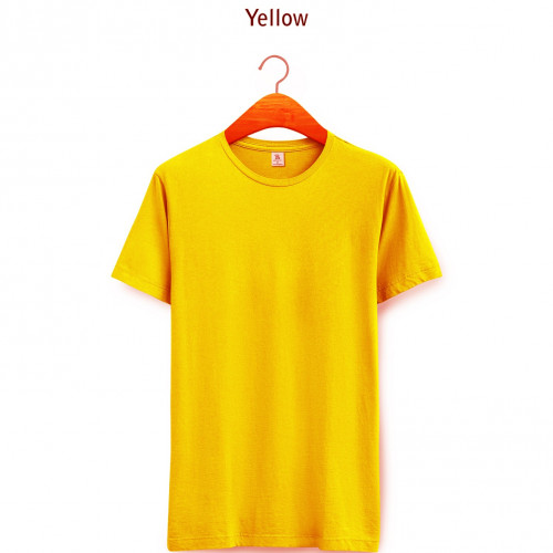 Round Half Sleeve Men Plain T-Shirts, 