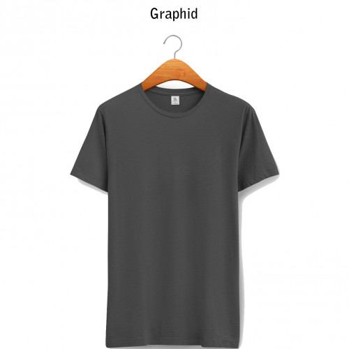 Round Half Sleeve Men Plain T-Shirts, 